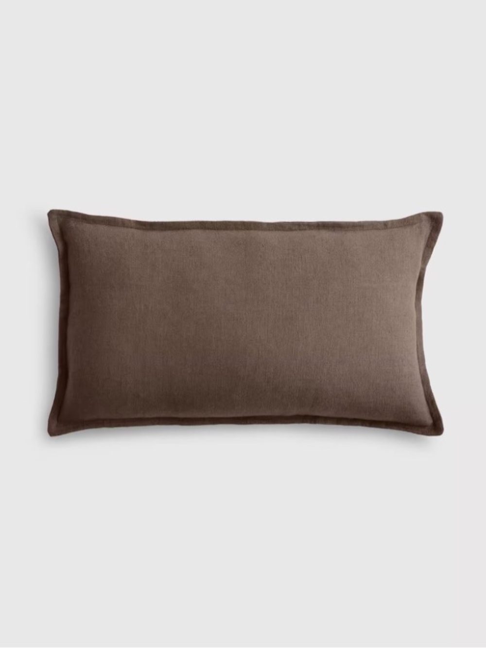 European Linen Flange Edge Pillow Cover 12 x 20 Espresso Brown